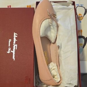 Salvatore Ferragamo Women's Enea Blush Pink Loafers Ballet Flats 11 New In Box